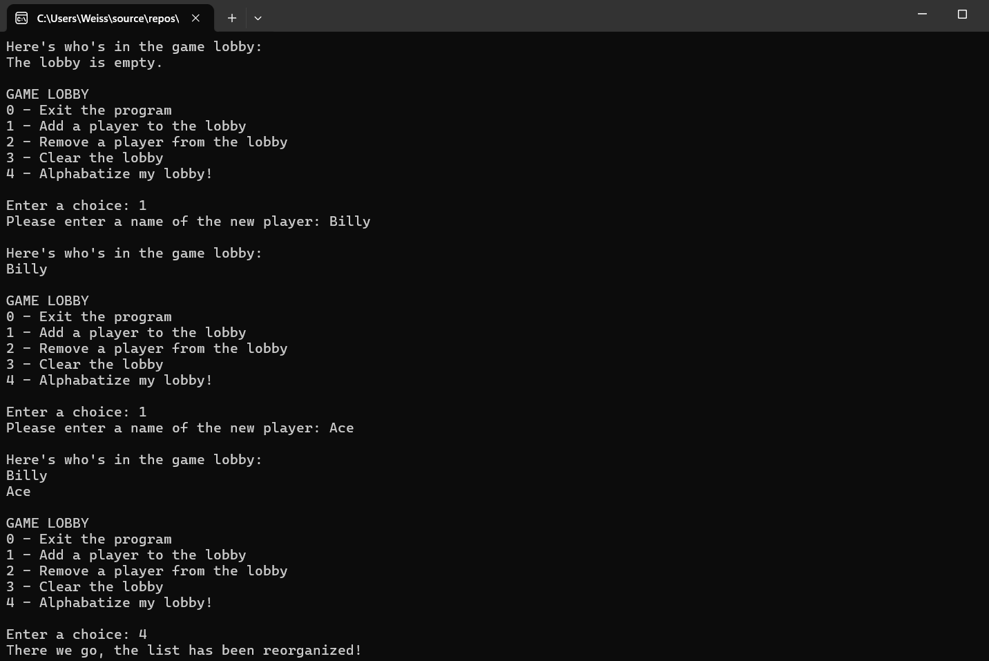 Game Lobby 2.0 Interface